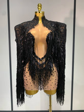High Quality Rhinestones Tassels Mini Dress Suit Luxury Women Sexy See Through Mesh Party Club Dresses Performance Stage Outfit